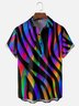 Moisture-wicking Dreamy Fun Colorful Zebra Pattern Abstract Chest Pocket Casual Shirt