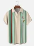 Moisture-wicking Vintage Girl Cocktail Chest Pocket Bowling Shirt