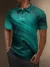 Moisture Wicking 3D Abstract Gradient Color Stripes Short Sleeve Golf Polo