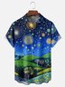Hardaddy X Neika Moisture-wicking Starry Night Landscape Forest Chest Pocket Hawaiian Shirt