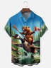 Tall Size Moisture Wicking Canada Groundhog Maple Leaf Chest Pocket Hawaiian Shirt