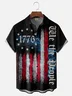 Moisture Wicking 1776 Independence Day American Flag Chest Pocket Hawaiian Shirt