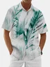 Moisture Wicking Tropical Leaves Chest Pocket Hawaiian Shirt
