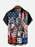 Moisture Wicking American Flag Bigfoot Chest Pocket Hawaiian Shirt