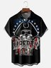 Moisture Wicking Liberty and Death American Flag Chest Pocket Hawaiian Shirt