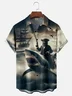 Moisture-wicking Shark Pirate Ocean Chest Pocket Hawaiian Shirt