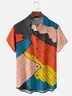 Hardaddy x Stephen Wade Moisture Wicking Color Block Mountain Chest Pocket Hawaiian Shirt