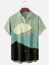 Hardaddy x Stephen Wade Moisture Wicking Color Block Geometric Landscape Chest Pocket Hawaiian Shirt