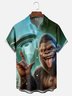Moisture-wicking Bigfoot and UFO Chest Pocket Casual Shirt