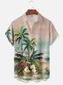 Moisture-wicking Palm Tree Chest Pocket Hawaiian Shirt