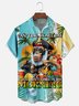 Moisture Wicking Beach Orangutan Parrot Chest Pocket Hawaiian Shirt