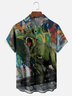 Hardaddy X Valentina Bjekovic Moisture Wicking Dinosaur Chest Pocket Hawaiian Shirt