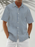 Moisture Wicking Vintage Striped Hawaiian Shirt