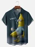 Big Size Moisture-wicking Banana Fruit Funny Chest Pocket Casual Shirt
