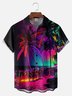Big Size Moisture-wicking Dreamy Beach Coconut Tree Chest Pocket Hawaiian Shirt