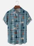 Tall Size Moisture-wicking Geometric Chest Pocket Casual Shirt