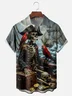 Moisture-wicking Ocean Skeleton Pirate Ship Chest Pocket Hawaiian Shirt
