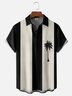 Mens Billiard Shirt Coconut Tree Print Breathable Casual Hawaiian Shirt
