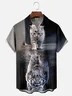 Moisture Wicking Funny Cat Tiger Chest Pocket Hawaiian Shirt