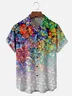 Moisture Wicking Geometric Gradient Art Chest Pocket Hawaiian Shirt