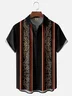 Moisture-Wicking Floral Stripe Chest Pocket Bowling Shirt