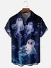 Moisture-Wicking Halloween Ghost Chest Pocket Hawaiian Shirt