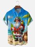 Moisture-wicking Christmas Pirate Santa Claus Parrots Chest Pocket Casual Shirt