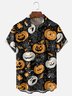 Moisture-Wicking Halloween Pumpkin Spider Web Chest Pocket Hawaiian Shirt