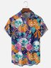 Moisture-wicking Halloween Pumpkin Skull Chest Pocket Casual Shirt