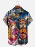 Moisture-Wicking Halloween Pumpkin Alpaca Chest Pocket Hawaiian Shirt