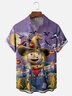 Moisture-Wicking Halloween Pumpkin Scarecrow Crow Surfer Chest Pocket Hawaiian Shirt