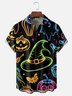 Moisture-wicking Halloween Pumpkin Witch Hat Fun Chest Pocket Casual Shirt