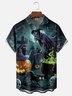 Moisture-wicking Halloween Pumpkin Witch Fun Chest Pocket Casual Shirt