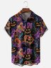 Moisture-Wicking Halloween Pumpkin Ghost Chest Pocket Hawaiian Shirt