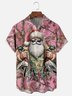 Moisture-Wicking Christmas Santa Hunting Ducks Chest Pocket Hawaiian Shirt