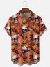 Moisture-wicking Halloween Skull Pumpkin Chest Pocket Casual Shirt