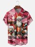 Moisture-Wicking Christmas Santa Hunting Ducks Chest Pocket Hawaiian Shirt