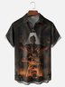 Moisture-wicking Halloween Monster Chest Pocket Casual Shirt