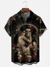 Moisture-wicking Day of the Dead Skull Rose Chest Pocket Casual Shirt