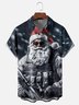 Moisture Wicking Christmas Army Santa Chest Pocket Hawaiian Shirt
