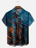 Big Size Moisture-wicking Skeleton Drinking Beer Chest Pocket Hawaiian Shirt