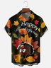Moisture-Wicking Thanksgiving Turkey Maple Leaf Chest Pocket Hawaiian Shirt