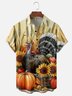 Moisture Wicking Thanksgiving Turkey Chest Pocket Hawaiian Shirt