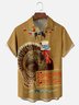 Moisture-Wicking Thanksgiving Turkey Chest Pocket Hawaiian Shirt