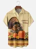Moisture-wicking Thanksgiving Turkey "GOBBLE" Chest Pocket Casual Shirt