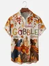 Moisture-wicking Thanksgiving Gobble Dog Turkey Chest Pocket Casual Shirt