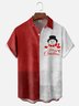 Moisture Wicking Christmas Snowman Chest Pocket Hawaiian Shirt