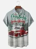 Moisture Wicking Merry Christmas Pickup Trucker Chest Pocket Hawaiian Shirt