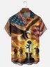 Moisture-wicking Veterans Day American Flag Eagle Chest Pocket Casual Shirt