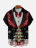 Moisture-wicking Christmas Tree Chest Pocket Ugly Shirt